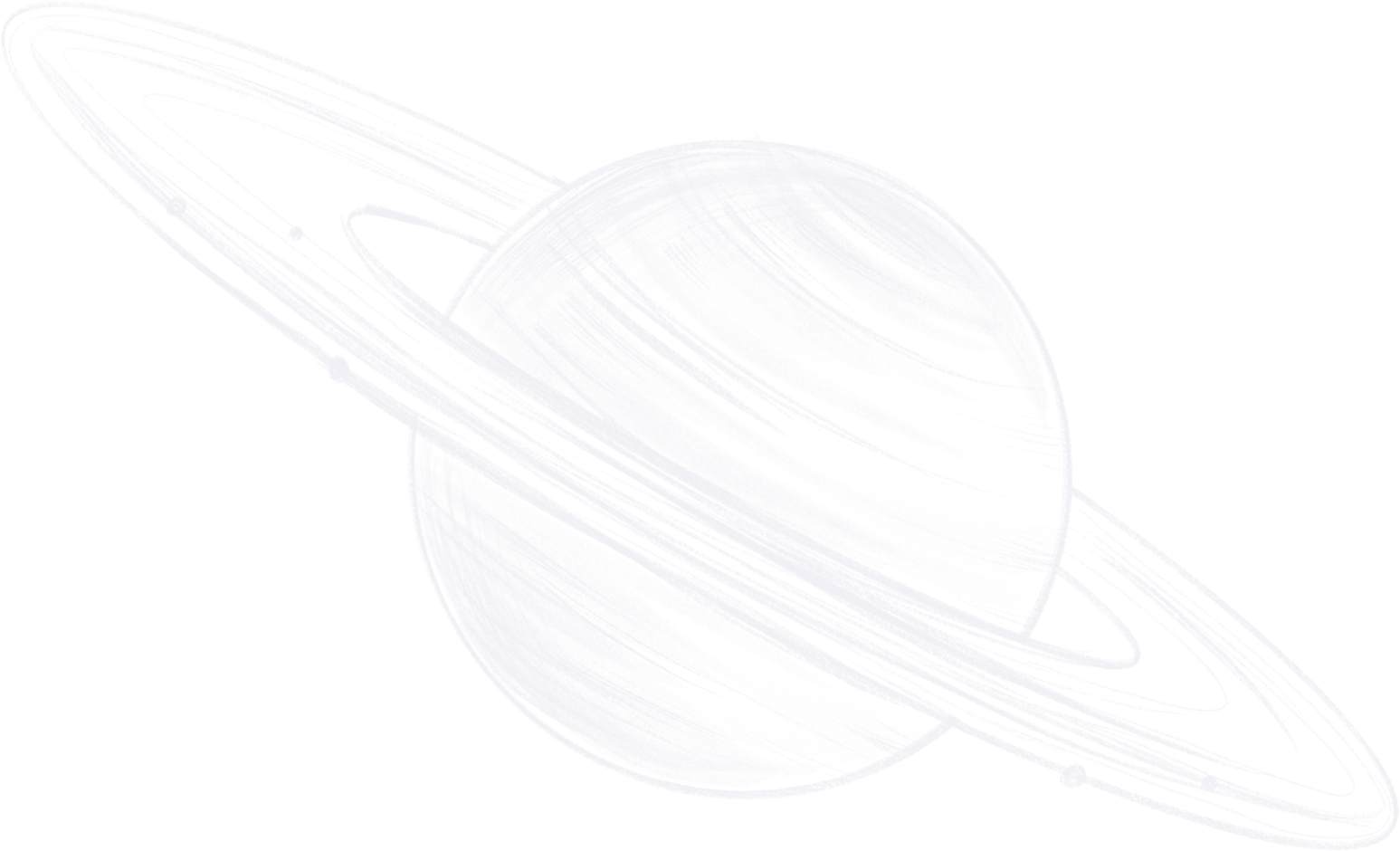 saturn planet white doodle chalk drawing